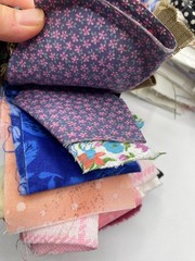 Lot of quilt scrap craft 9 bundles of cotton fabric Flowers Deer poka dot