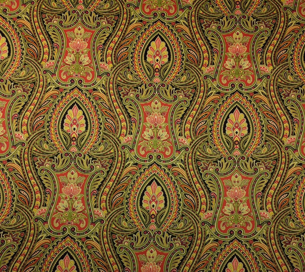 MILL CREEK CARILO LUSTROUS JEWEL FLORAL DAMASK COTTON SATEEN FABRIC BY YARD 54″W