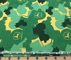 2009 John Deere Tossed Tractors Flannel fabric sold by the yard #2291