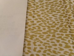 3/4 YD X 44″ VINTAGE EVE LEOPARD WHITE GOLD METALLIC FABRIC EMMA & MILA #2614