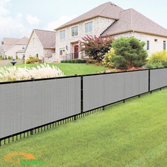 7ft Gray Privacy Fence Screen Patio Yard 95% Blockage Mesh w/Gromment