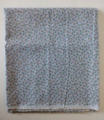Light Blue Cotton Calico Fabric W/Multicolor Floral 44/45 X 1 Yard
