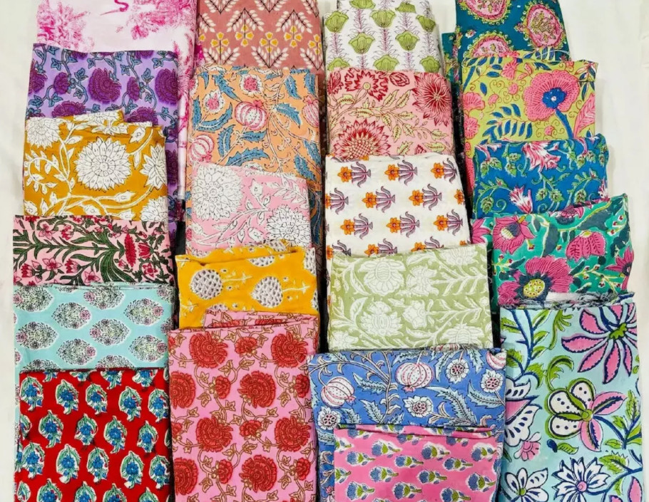 50 Mix Charm Pack Cotton Squares Patchwork Quilting Fabric Bundle Scraps Lot