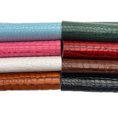 Embossed Alligator Synthetic PU Fabric, 12 X 54 Inch Crocodile Vinyl Faux Leathe
