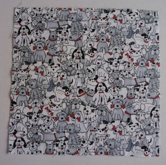 Layout 3 – Fabric Cotton 1 Piece 10 1/4″ x 10 1/4″ Dogs with Red Collars