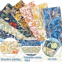 50Pcs William Morris Floral Jelly Fabric Strips Roll for Quilting Crafting Sp…
