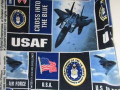 Military Fleece ” U.S. Air Force” Block 60″ Polyester Fleece Fabric 54″ X60″