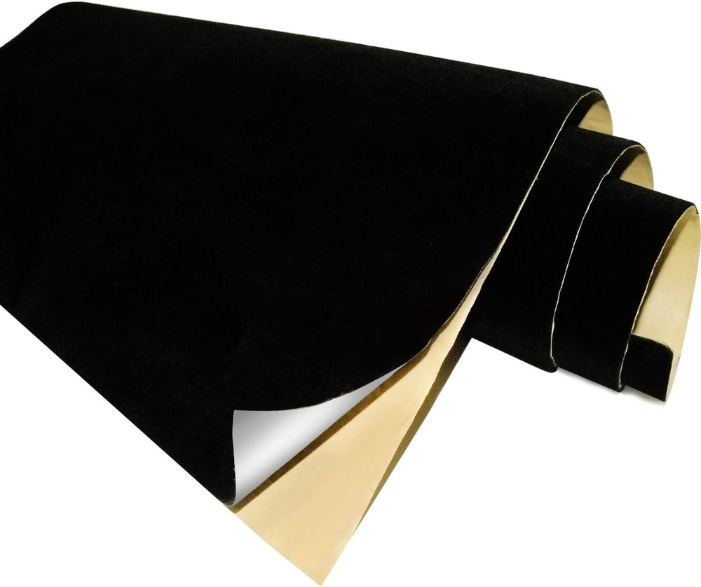 Black Self Adhesive Velvet Fabric Sticky Felt Sheets for Art & Crafts, Jewelry B