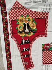 Country FARM Cow Sunflower VEST Fabric Panel Adult NEW American Homestead