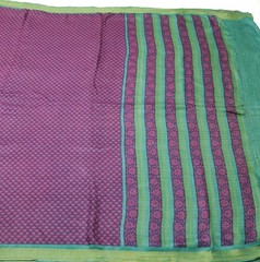 Sushila Vintage Blue Scrap Saree 1005 Pure Woolen BRANDED Printed Sari Fabric