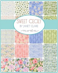 Sweet Cecily Moda Charm Pack, 42 100% Cotton 5-inch Precut Fabric Squares