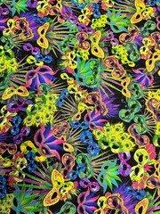 Mardi Gra Face Masks Costume 1/3 yard 100% Cotton Free Shipping