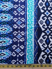 Michael Miller Fabric Yasmin Blue Ikat Border 1 Yard x 44″ CX5541
