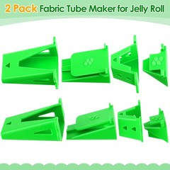 Ceoighe 2 Pack Jelly Roll Fabric Tube Maker, 4.53 x 4.13 x 1.18 inches, Green