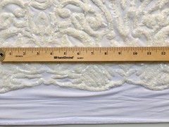 Phoebe WHITE Sequins on Mesh Lace Fabric by the Yard – 10062