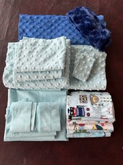 Miscellaneous Random Fabric Scraps MINKY CUDDLE DOT ROSEBUD PRINTS COLOR THEMES