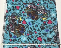 New Unused Monster High Fleece Fabric 2014 Design David Textiles Approx 59×36