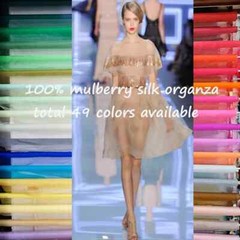Solid Color Pure Silk Organza 45” By Yards Silk Gauze Fabric Wedding Crafts DIY