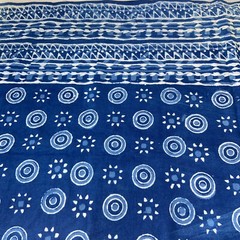Hand Blocked Fabric Mughal India Textile Woven 60”X90” Central Cottage Emporium