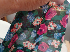 VTG Emday Black Pink Floral Polyester Fabric Lightweight 1 Pc 5 1/2 Yards x 42″