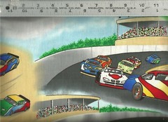 Cranston VIP ~ Nascar Type Stock Car Race Track ~ 100% Cotton Quilt Fabric BTY