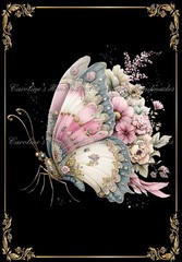 Pastel Butterfly Floral A Designer Cotton Fabric Quilt Block Multi-size