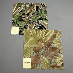 2 Tommy Bahama Bahamian Breeze Tropical Leaf Print Upholstery Fabric Sample 17”