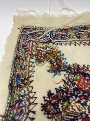 Lot 2 Woven Fabric Yarn Dyed Unique Geometric Patterns – 23.5″ x 19 in