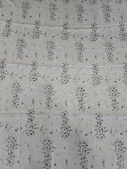 Vintage Unbranded Nylon Sheer/Semi Sheer Gray Floral Fabric 3.3yds