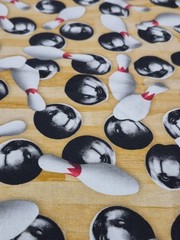 Sports Life Design #19495 Bowling 🎳 Fabric Unused Piece For Sewing Or Crafting