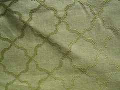 Light Lime Green Arabesque Decorators Fabric by the yard