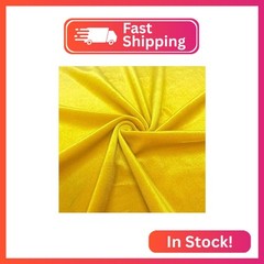Valentina Textile Inc Stretch Velvet Fabric is 58/60″ inches Wide (1 Yard, Yello