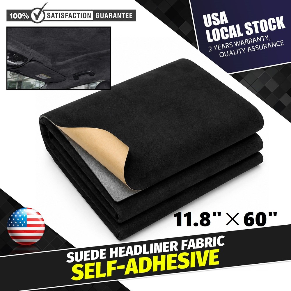 11.8″×60″ Headliner Fabric Adhesive Backed Suede Match Car Roof Liner Upholstery