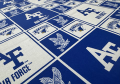 Air Force Falcons Blue White Collage Cotton Fabric by Sykel BTHalfY #32