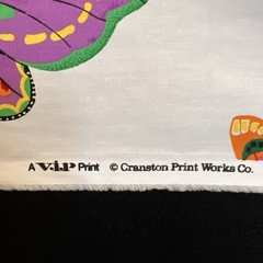 Vintage VIP Cranston Print Colorful Butterflies On White 24 X 37 Inch