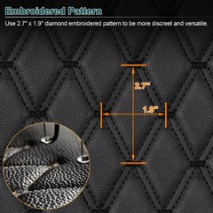 63″Quilted Vinyl Faux Leather Fabric w/Foam Car Upholstery Continuous Yard Black