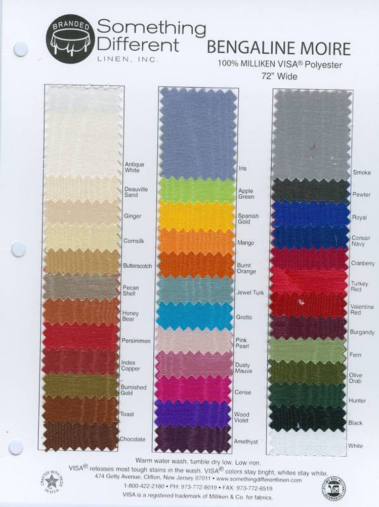 72″ Wide Milliken Polyester Bengaline Moire Fabric Continued By the Yard