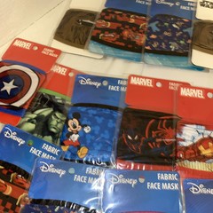 Disney Marvel Star Wars Lot 20 Kids Cloth Face Masks Fabric Sewing Crafts