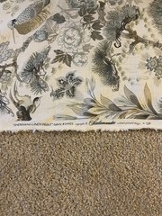 Scalamandre Shenyang Linen Fabric Print Parchment Bird 1.5 Yards+
