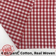 Red/White Gingham Fabric 2 Yard pre Cut 57″