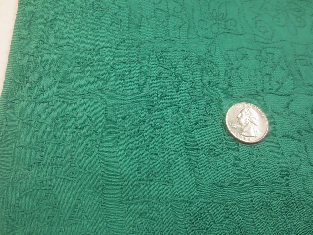2328. GREEN TEXTURED Cotton or Blend DRAPERY UPHOLSTERY FABRIC – 46″ W – BTY
