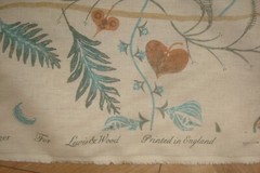 5.55 Yds Lewis Wood Fabric Floreat Sienna 100% Linen Upholstery Pillows 200″
