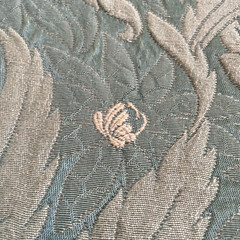 VTG William Morris Style Acanthus Leaf Jacquard Damask Fabric Remnant 32 x 34