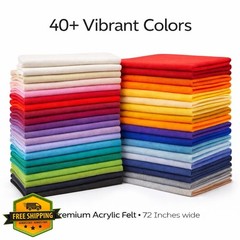FabricLA Felt Fabric White 10 Yard