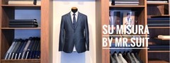 Reda midnight blue microcheck Worsted wool suiting for Hugo Boss