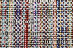 Heavyweight Upholstery Fabric Multi-Color Stripe Taupe Aqua Rust Blue 56″x 1.5 Y