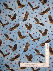 Patriotic Stars Stripes Eagle Birds Stars Blue Cotton Fabric Northcott By Yard