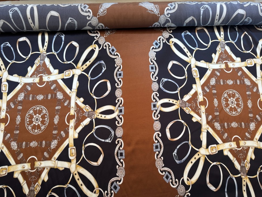 Silk Scarf Fabric Panel, Luxury Italian Fabric, Designer Fabrics.