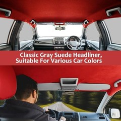Suede Headliner Fabric with Foam Backing Material – Red 36*60 Inch