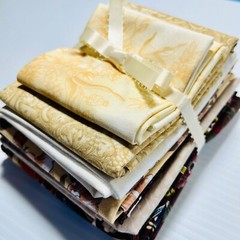 Floral Fabric 8-Pack Variety Pack Earth Tones Brown Cream Tan 100% Cotton